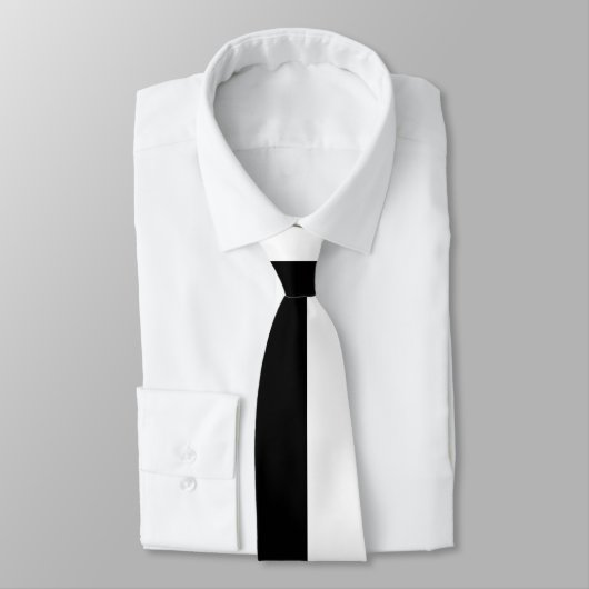 Cravate Couleurs Solides Noires Et Blanches Design (Attaché)