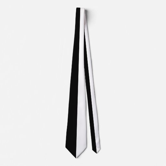 Cravate Couleurs Solides Noires Et Blanches Design (Devant)