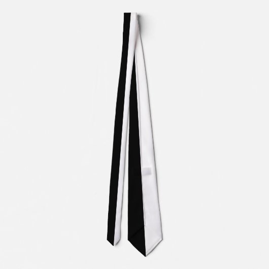 Cravate Couleurs Solides Noires Et Blanches Design (Dos)