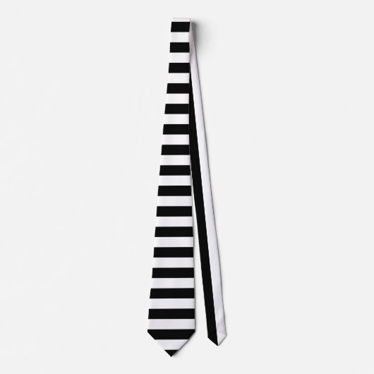 Cravate Couleurs Solides Noires Et Blanches Design (Devant)