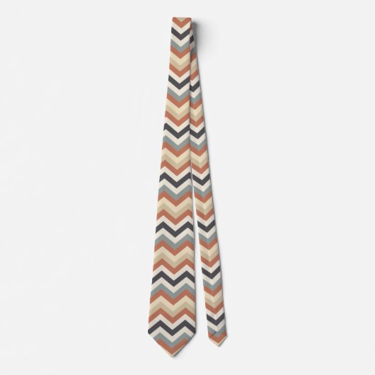 Cravate Couleurs terrestres Retro Zig Zag Motif (Devant)