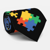 Cravate Couleurs vives de sensibilisation à l'autisme Pièc (Roulé)