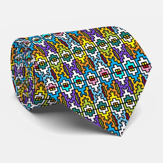 Cravate Couleurs vives motif africain (Roulé)