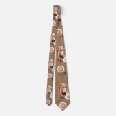 Cravate Coupe de fabrication de café beige aquarelle marro (Dos)