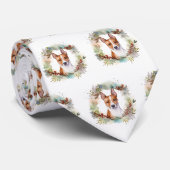 Cravate Coupe de fête de la couronne de Noël Basenji (Roulé)