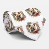 Cravate Coupe de fête de la couronne de Noël de Cairn Terr (Roulé)