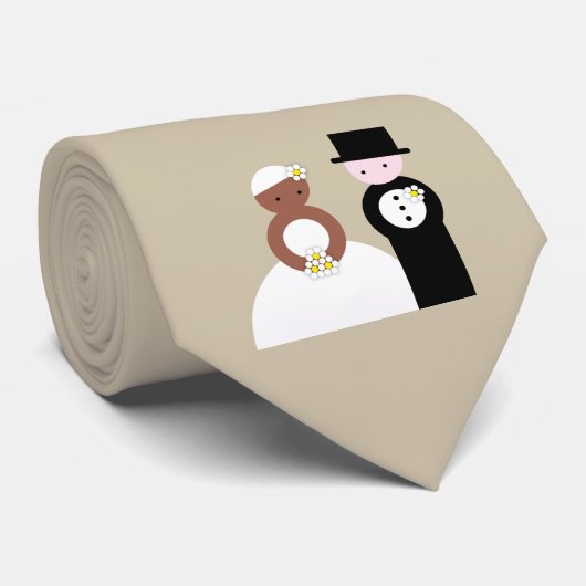 Cravate Couples mignons de mariage (Roulé)