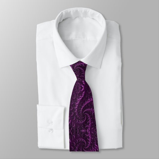 Cravate courbe d'hélice fractale violette 3d Mandelbrot (Attaché)