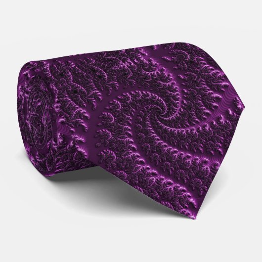 Cravate courbe d'hélice fractale violette 3d Mandelbrot (Roulé)