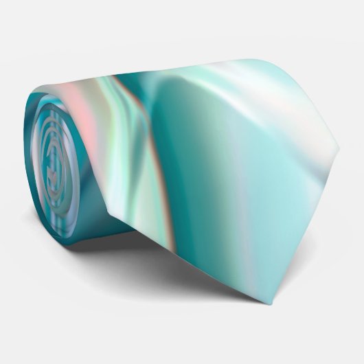 Cravate Courbes dégradées dans les tons clairs bleu et ros (Roulé)