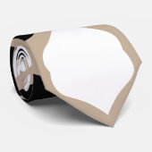 Cravate Courbes douces Motif - Taupe, noir et blanc (Roulé)