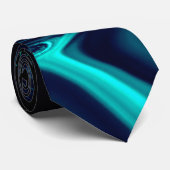 Cravate Courbes, ondulation dans cyan le plus sombre, fond (Roulé)