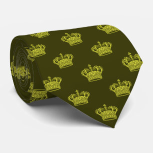Cravate Couronne 01 - Banane jaune sur l'olive foncée
