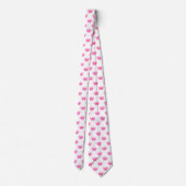 Cravate Couronne 01 - Rose chaud sur blanc (Dos)