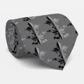 Cravate Couronne de coeur de Fleur - noir (Roulé)