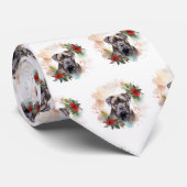 Cravate Couronne de Noël festive de Cane Corso (Roulé)
