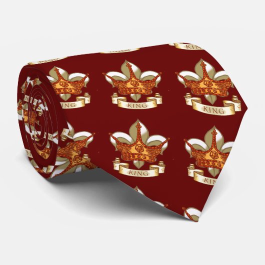 Cravate Couronne Fleur De Lis Roi Papa (Roulé)