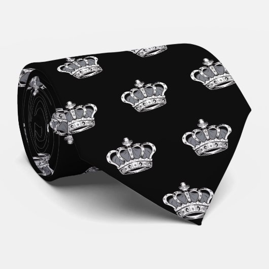 Cravate Couronne - Gris (Roulé)