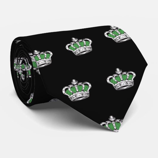 Cravate Couronne - Vert (Roulé)
