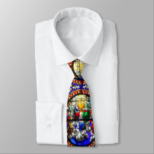 Cravate Couronnement Mary de fenêtre d'église en verre