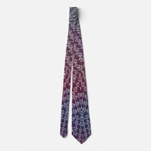Cravate Couronnes blanches Bleu Bourgogne Gradient (Dos)