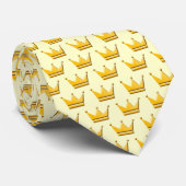 Cravate Couronnes d'or II - Crème FFFCC (Roulé)