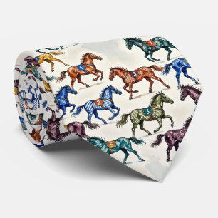 Cravate Course Hippique Faux Soie Gentleman du Cheval de