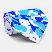 Cravate Coussins de peinture bleu (Roulé)