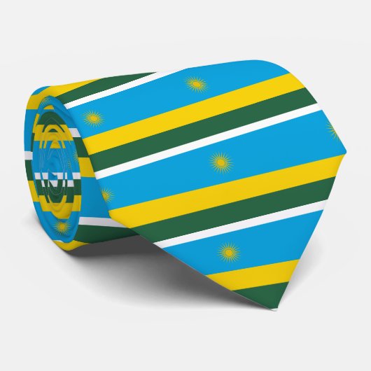 Cravate Coût bas ! Drapeau du Rwanda (Roulé)
