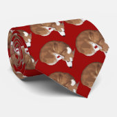 Cravate Couture V de corgi (Roulé)