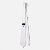 Cravate Couvercle blanc Dragon noir (Devant)