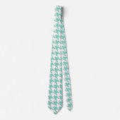 Cravate Couvercle turquoise et blanc (Devant)