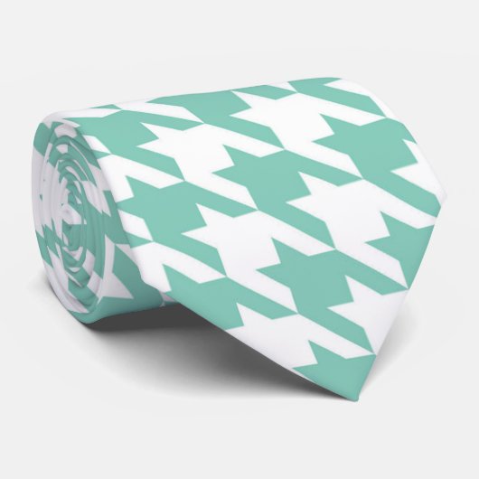 Cravate Couvercle turquoise et blanc (Roulé)