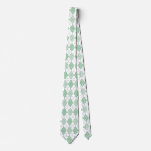 Cravate Couvercle vert et blanc Jacquard (Devant)