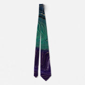 Cravate Couvercles hommes marbres bleus et verts (Dos)