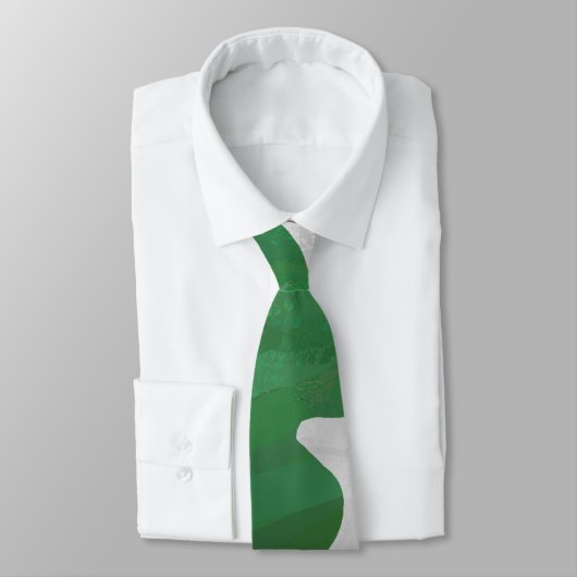 Cravate Cow Green and White Print (Attaché)