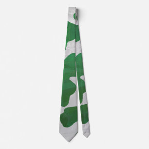 Cravate Cow Green and White Print