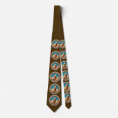 Cravate Cowboy Boot and Hat Tie brown blue (Devant)