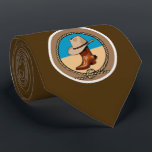 Cravate Cowboy Boot and Hat Tie brown blue<br><div class="desc">Western style Cowboy Boot and Hat brown blue tie wedding for groom,  groomsmen or father of the bride. Gift for dad on anniversary. See matching cufflinks. Visit www.weddinginpalmsprings.com</div>