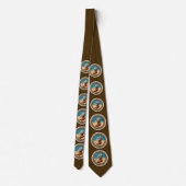 Cravate Cowboy Boot and Hat Tie brown blue (Dos)