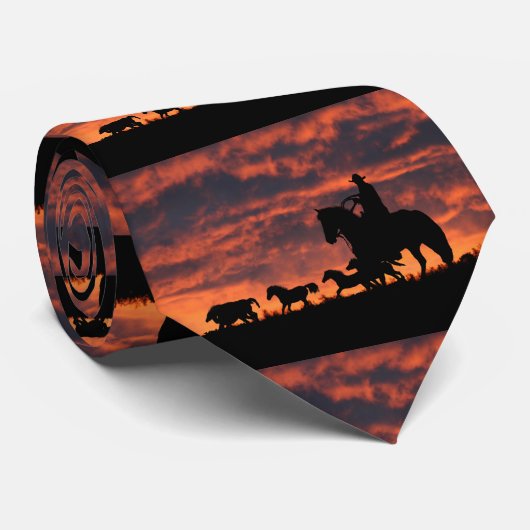 Cravate Cowboy et Wild Hors (Roulé)