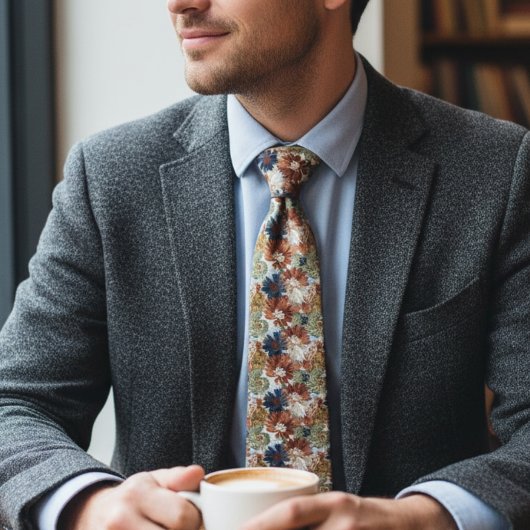 Cravate Cozy Botanical – Earthy Floral 