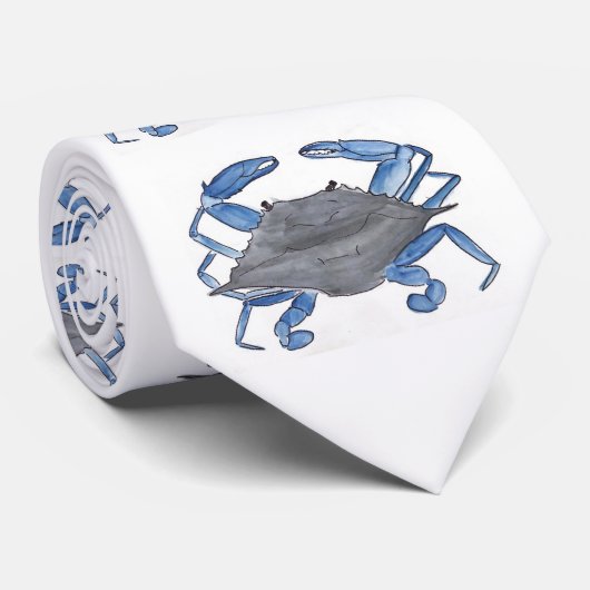 Cravate Crabe bleu (Roulé)
