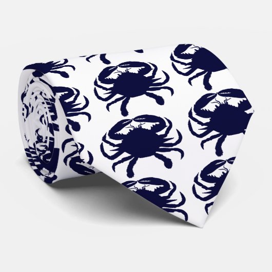 Cravate Crabe bleu foncé (Roulé)