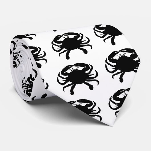 Cravate Crabe noir et blanc (Roulé)