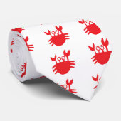 Cravate Crabe, rouge, bande dessinée, mignonne (Roulé)