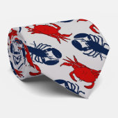 Cravate Crabs n Lobsters Light Gray Diagonal Print Tie (Roulé)
