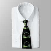 Cravate Crâne alien vert en noir (Attaché)