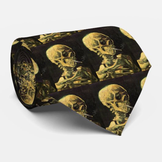 Cravate Crâne avec cigarette brûlante par Vincent van Gogh (Roulé)