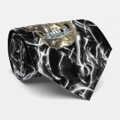 Cravate crâne Chrome électrique (Roulé)